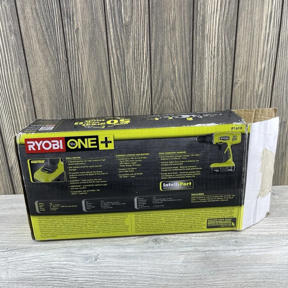 Ryobi ONE+ 18V Lithium-Ion Starter Drill Kit. New Open Box